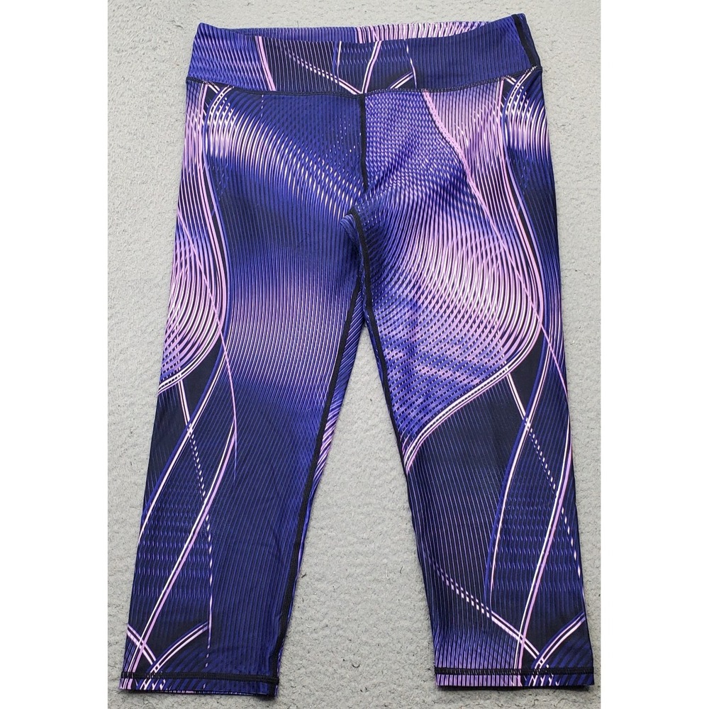 Fabletics Define PowerHold Capri Leggings Womens 10 Multi Optical Wave Mid-Rise